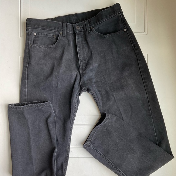 Levi’s 505 Men’s Straight Leg Jeans 34x32 Gray/Black - Picture 3 of 7